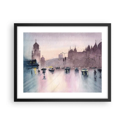 Poster în ramă neagră - Într-o ceață ploioasă - 50x40 cm