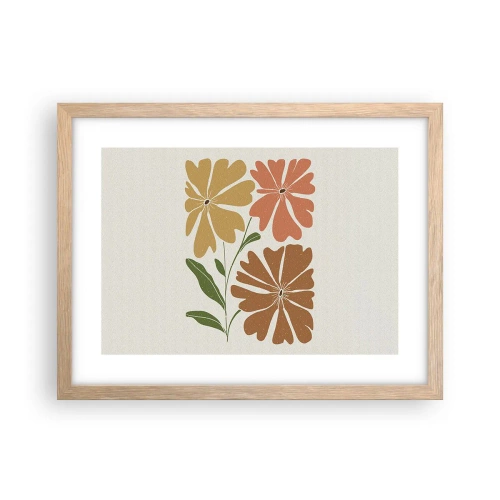 Poster în ramă de stejar deschis - Natură și geometrie - 40x30 cm