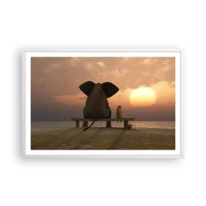 Poster în ramă albă - Este bine să tăcem împreună - 91x61 cm