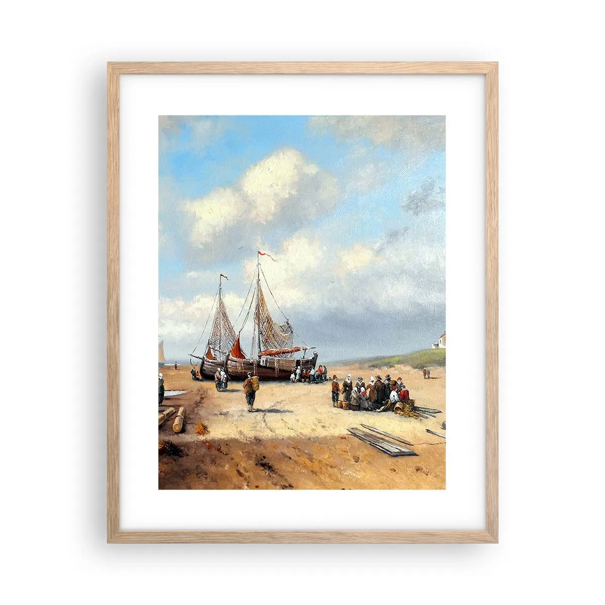 Poster în ramă de stejar deschis - Pescuit de succes - 40x50 cm