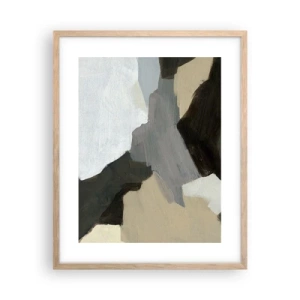 Poster în ramă de stejar deschis - Abstracție: despărțirile griului - 40x50 cm