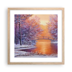 Poster în ramă de stejar deschis - Hai să ne întâlnim aici - 40x40 cm