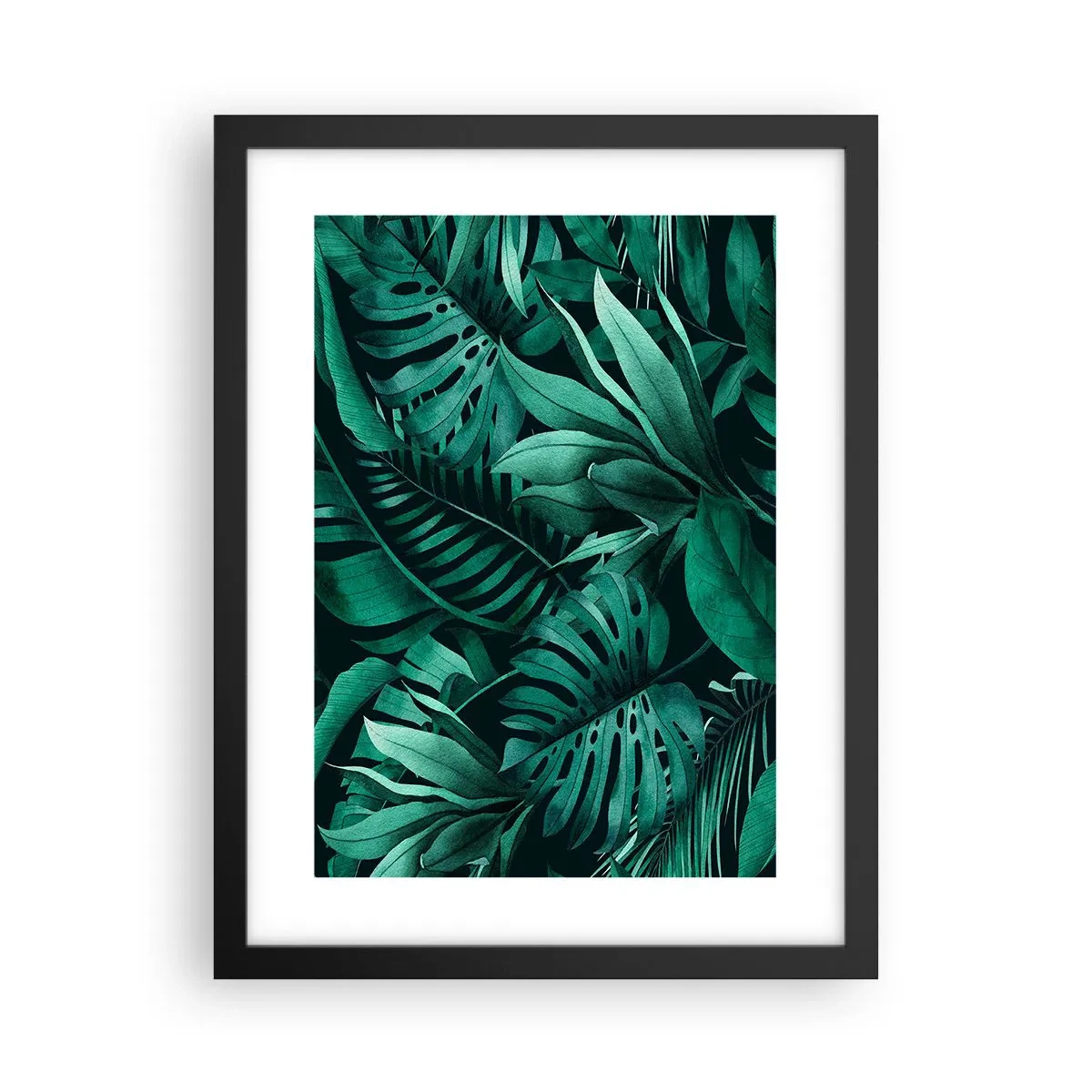 Poster în ramă neagră - Profunzimea verdelui tropical - 30x40 cm