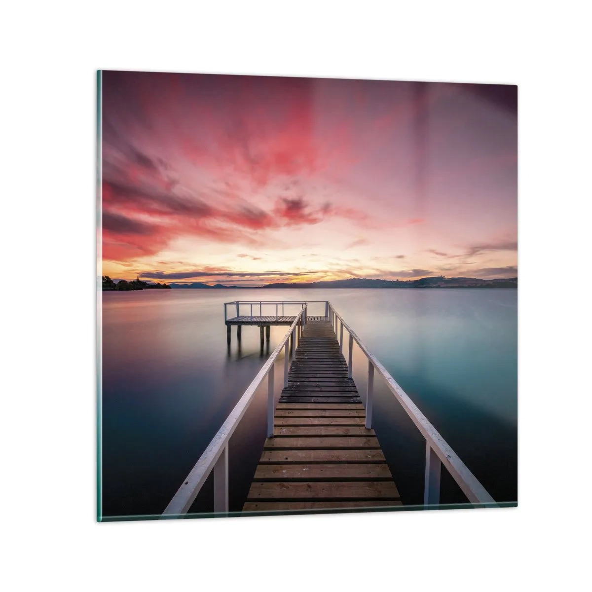 Tablou pe sticlă - Flacăra blândă a serii - 40x40 cm