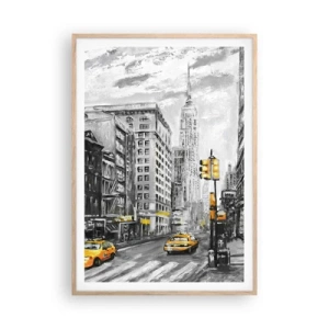 Poster în ramă de stejar deschis - O poveste din New York - 70x100 cm