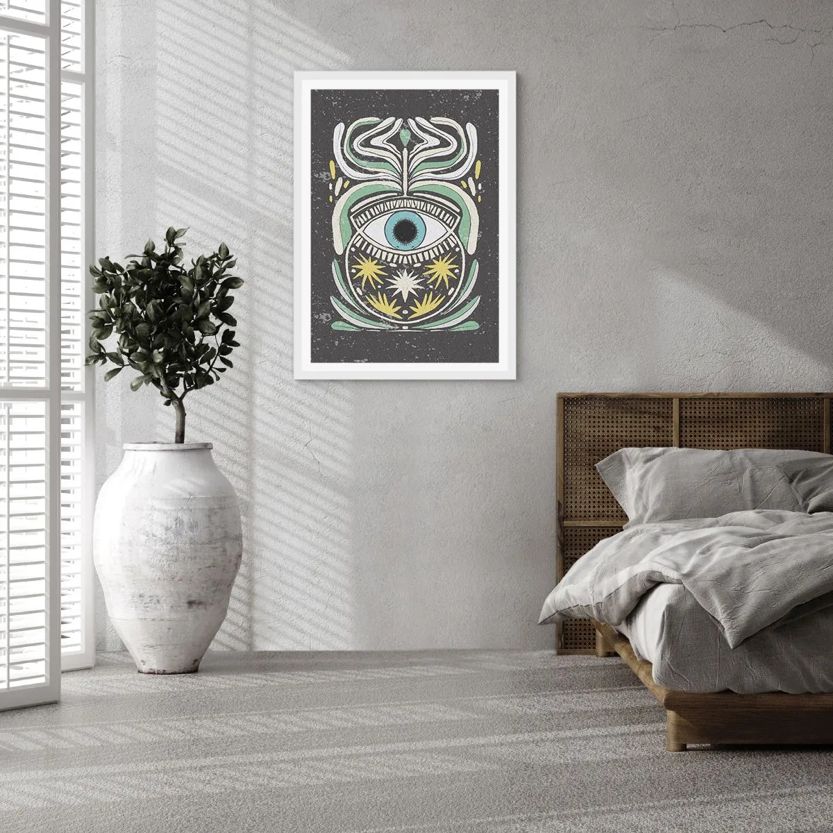 Poster în ramă albă - Ritualuri tribale - 50x70 cm