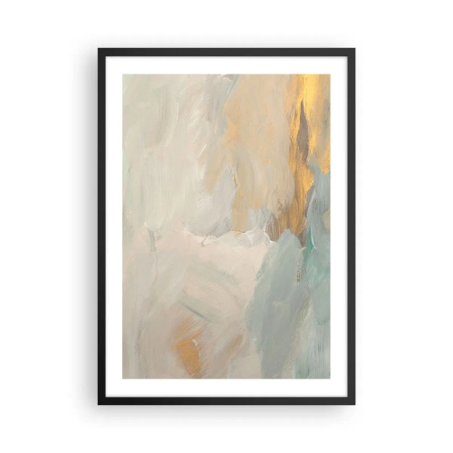 Poster în ramă neagră - Compoziție de pictură abstractă în nuanțe pastelate - 50x70cm - Abstracție - lumea blândeții - Decorațiune modernă pentru perete pentru living și dormitor ARTTOR