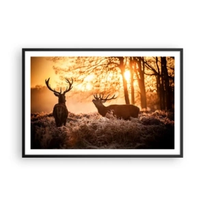 Poster în ramă neagră - Visul unui vânător - 91x61 cm