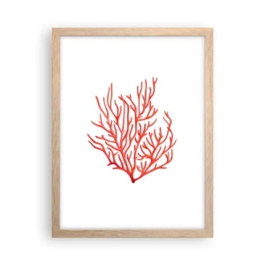 Poster în ramă de stejar deschis - Coral filigranat - 30x40 cm
