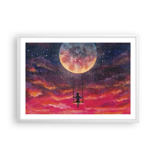 Poster în ramă albă - Cu capul în nori - 70x50 cm