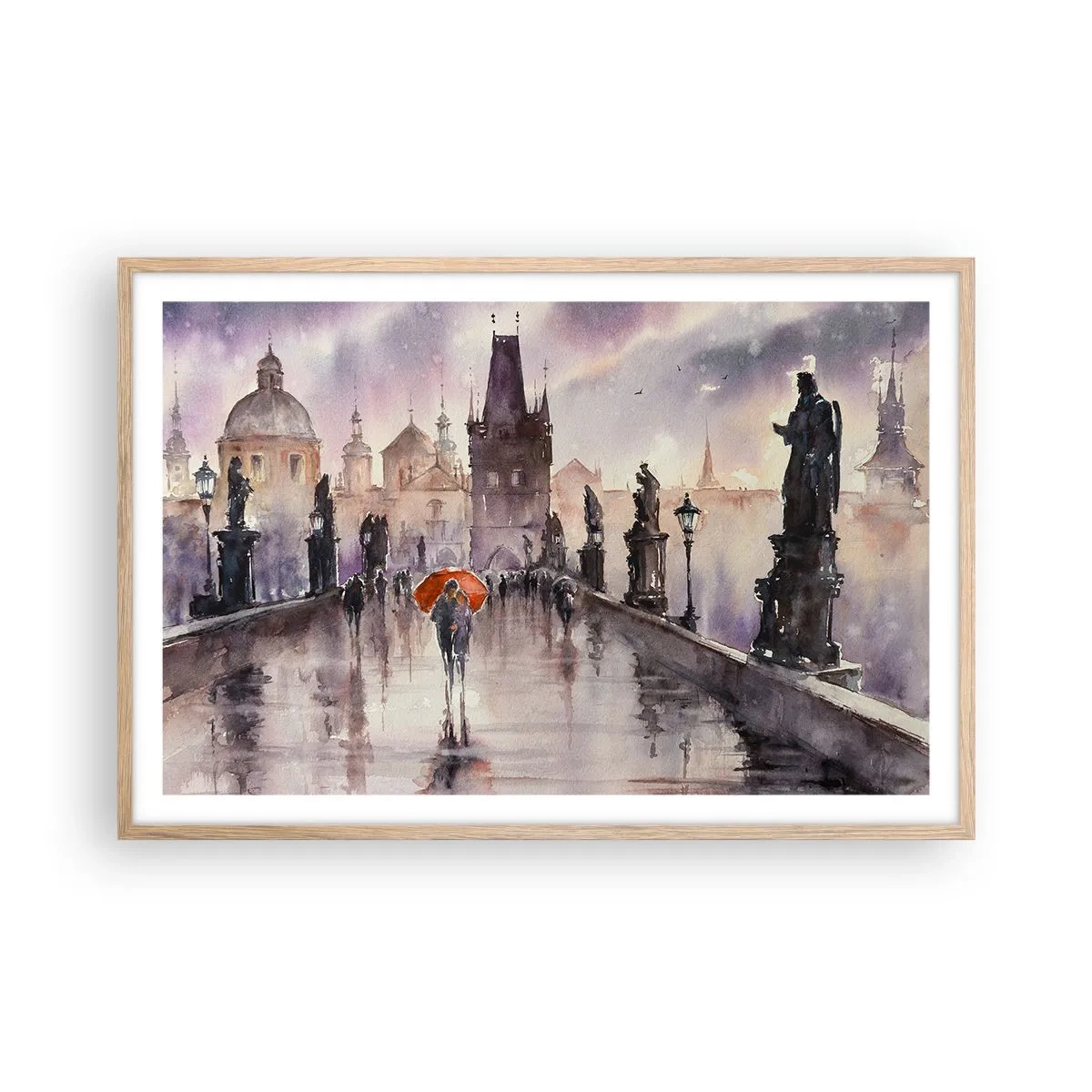 Poster în ramă de stejar deschis - Oamenii nu se schimbă - 91x61 cm