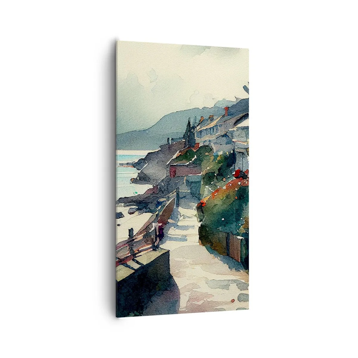 Tablou pe pânză - Orășel mediteraneean - 65x120 cm