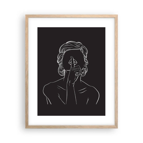 Poster în ramă de stejar deschis - Frumusețea înflorește în tăcere - 40x50 cm