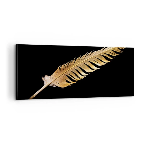 Tablou pe pânză - Pană aurie perfectă - 100x40 cm