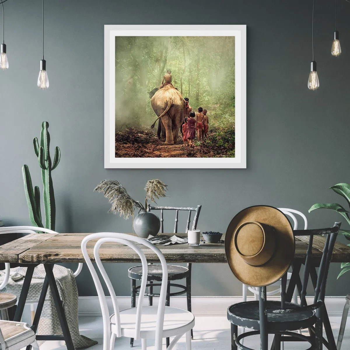 Poster în ramă albă - Noua Carte a Junglei - 30x30 cm