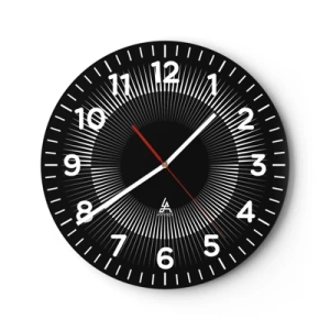 Ceas de perete - Ceas pe sticlă - Soarele Negru - 30x30 cm
