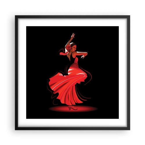Poster în ramă neagră - Spiritul înflăcărat al flamenco-ului - 50x50 cm