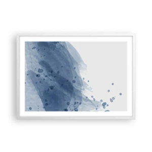 Poster în ramă albă - Tul albastru - 70x50 cm