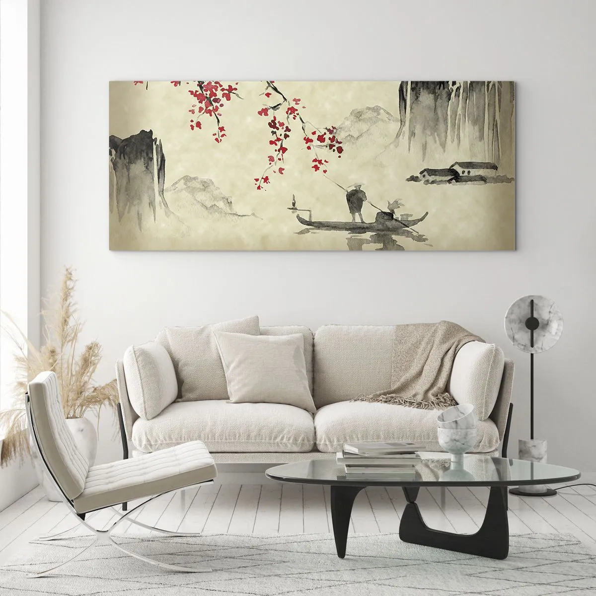 Tablou pe sticlă - În țara florilor de cireș - 100x40 cm