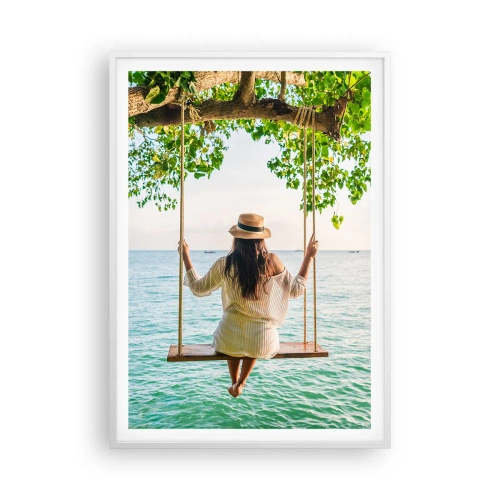 Poster în ramă albă - Viața este frumoasă - 70x100 cm