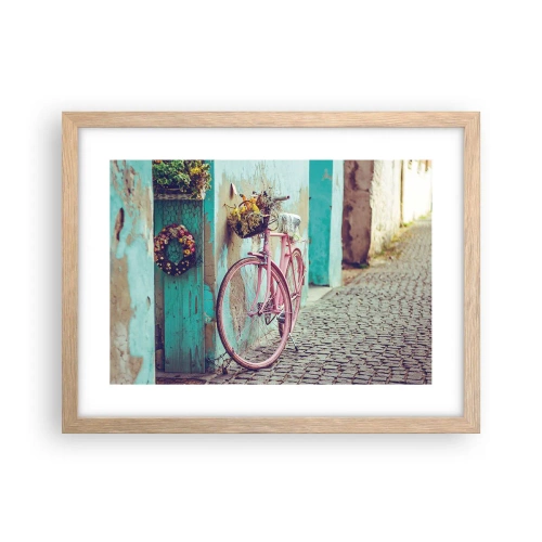 Poster în ramă de stejar deschis - Mă întorc imediat - 40x30 cm