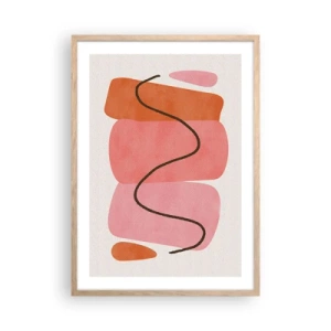 Poster în ramă de stejar deschis - Mișcarea blândă a formelor - 50x70 cm