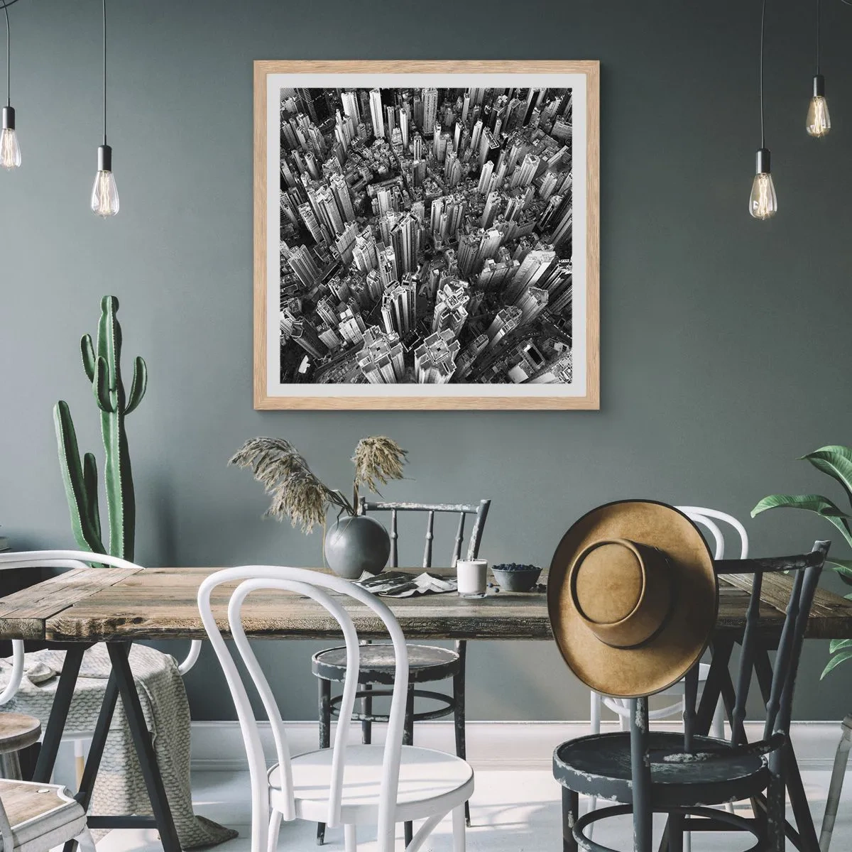 Poster în ramă de stejar deschis - Din ce în ce mai sus - 60x60 cm