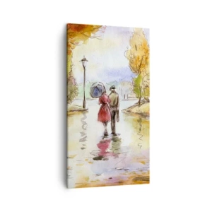 Tablou pe pânză - Toamnă romantică în parc - 45x80 cm