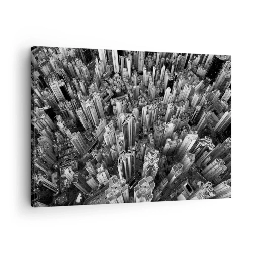 Tablou pe pânză Canvas - Vedere de pasăre a orașului, alb-negru - 70x50cm - Din ce în ce mai sus - Decorațiune modernă pentru perete pentru living și dormitor ARTTOR