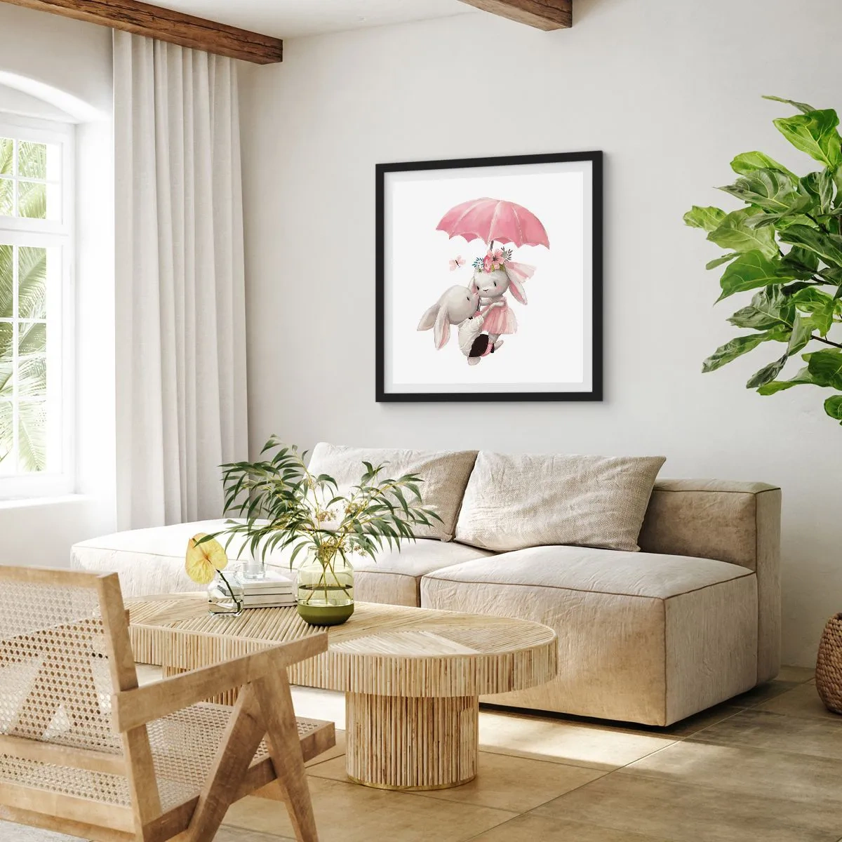 Poster în ramă neagră - Pur și simplu dragoste - 40x40 cm