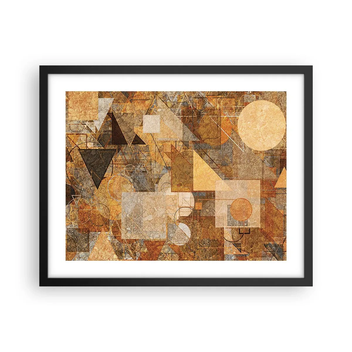 Poster în ramă neagră - Studiu cubist de bronz - 50x40 cm