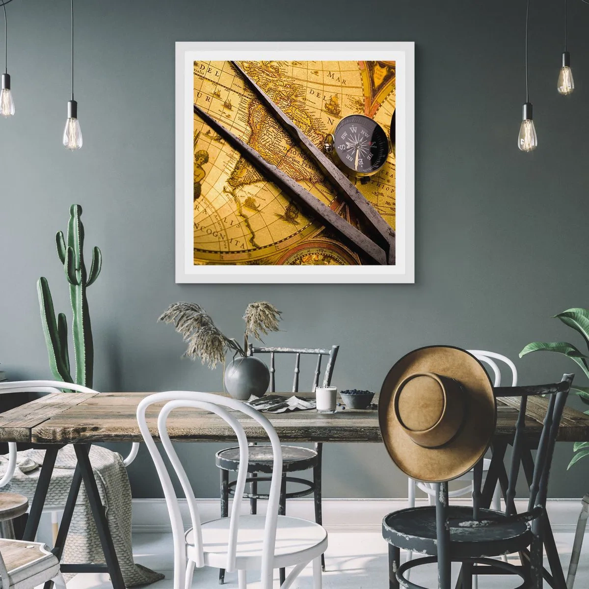 Poster în ramă albă - Unde sunt aceste comori? - 30x30 cm