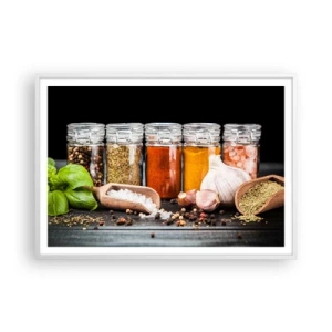 Poster în ramă albă - Pentru a da un gust vieții - 100x70 cm