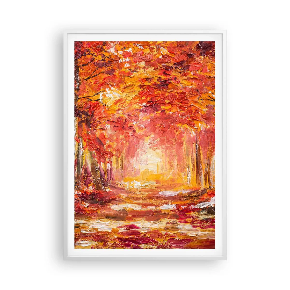 Poster în ramă albă - Pădurea de cupru - 70x100 cm