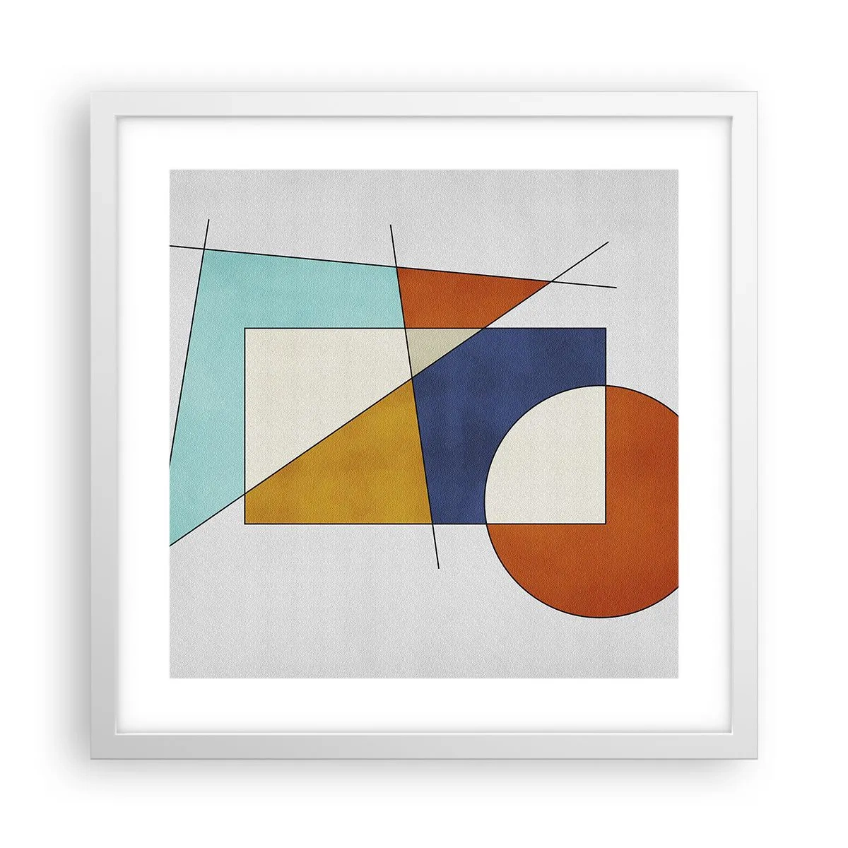 Poster în ramă albă - Abstracție: distracție modernistă - 40x40 cm