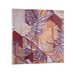 Tablou pe sticlă - Relația imposibilă dintre geometrie și natură - 40x40 cm