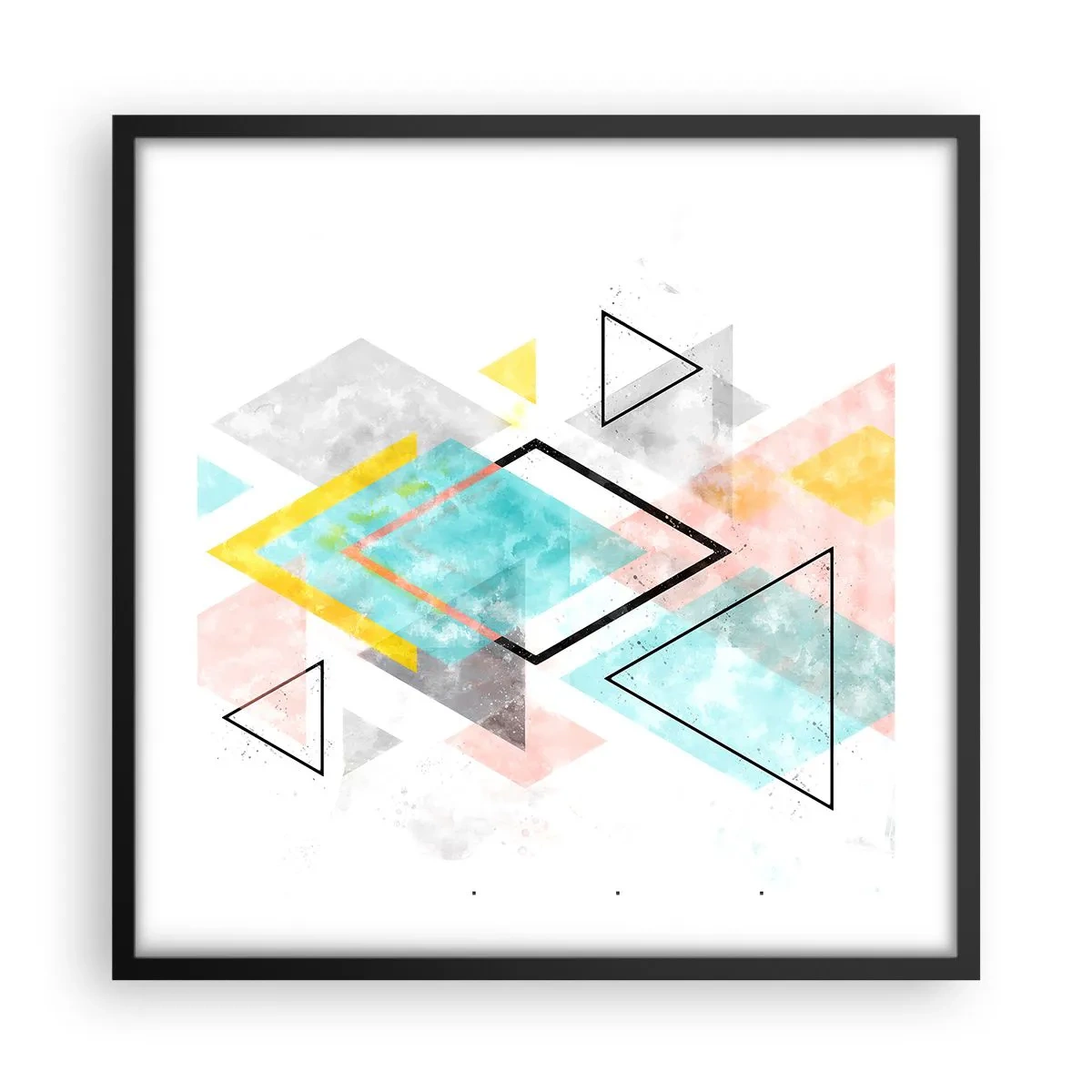 Poster în ramă neagră - Joc geometric - 50x50 cm