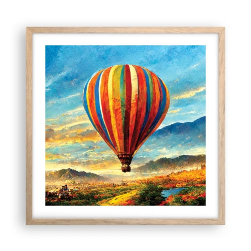 Poster în ramă de stejar deschis - În liniște puteți vedea mai multe - 50x50 cm