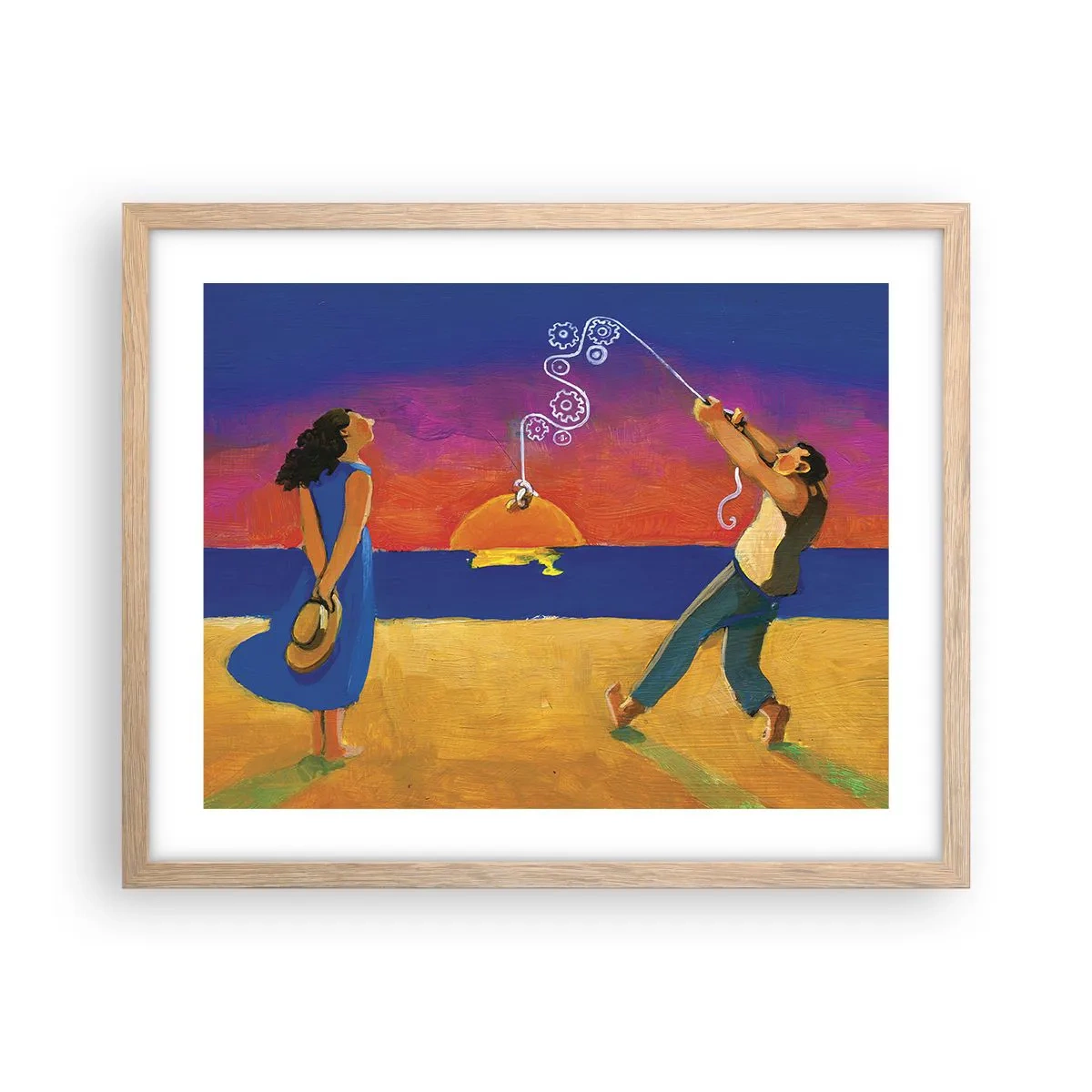 Poster în ramă de stejar deschis - Mai mult decât o stea din cer - 50x40 cm