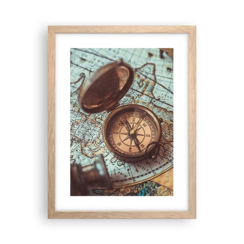 Poster în ramă de stejar deschis - Pentru aventurierul din tine - 30x40 cm