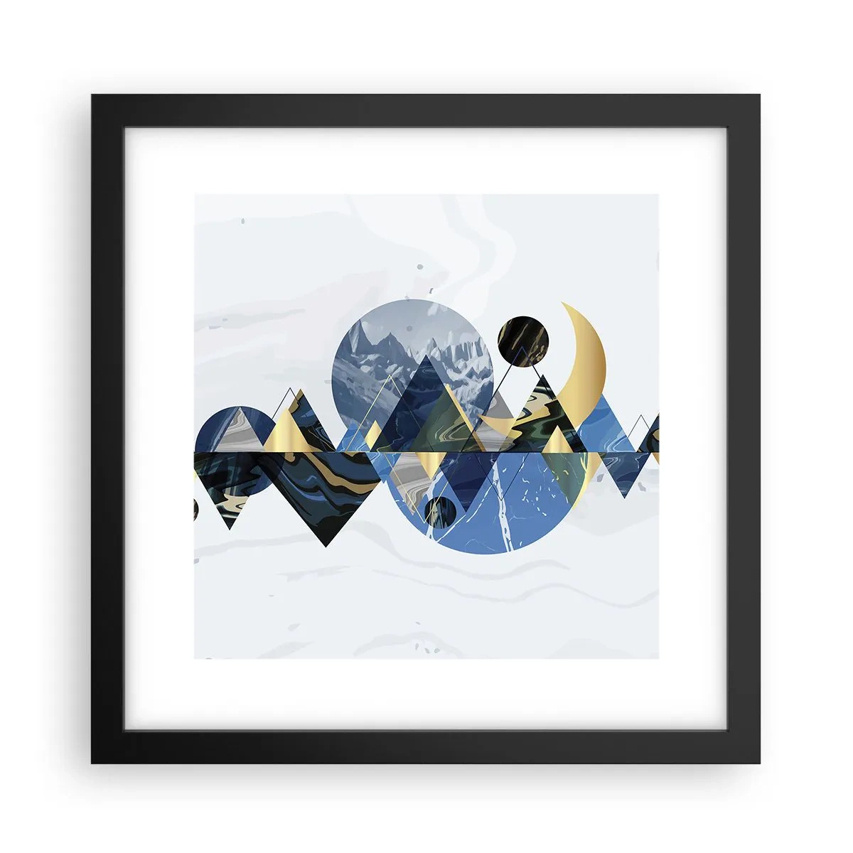 Poster în ramă neagră - Peisaj geometric - 30x30 cm
