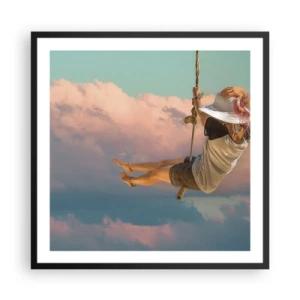 Poster în ramă neagră - Distracție în nori - 60x60 cm