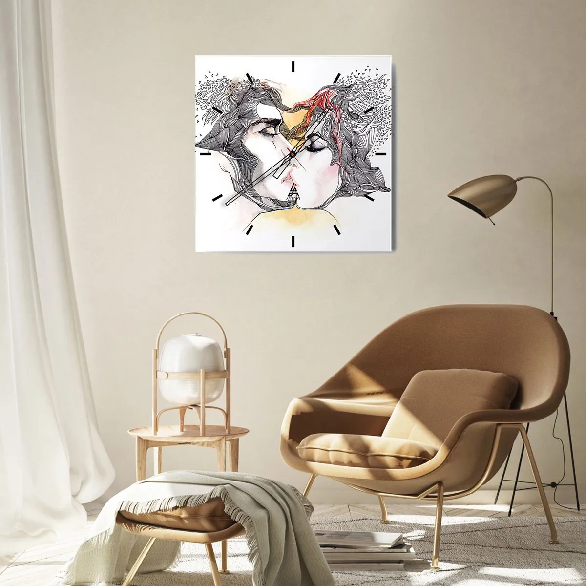 Ceas de perete - Ceas pe sticlă - Lumea nu există - 40x40 cm