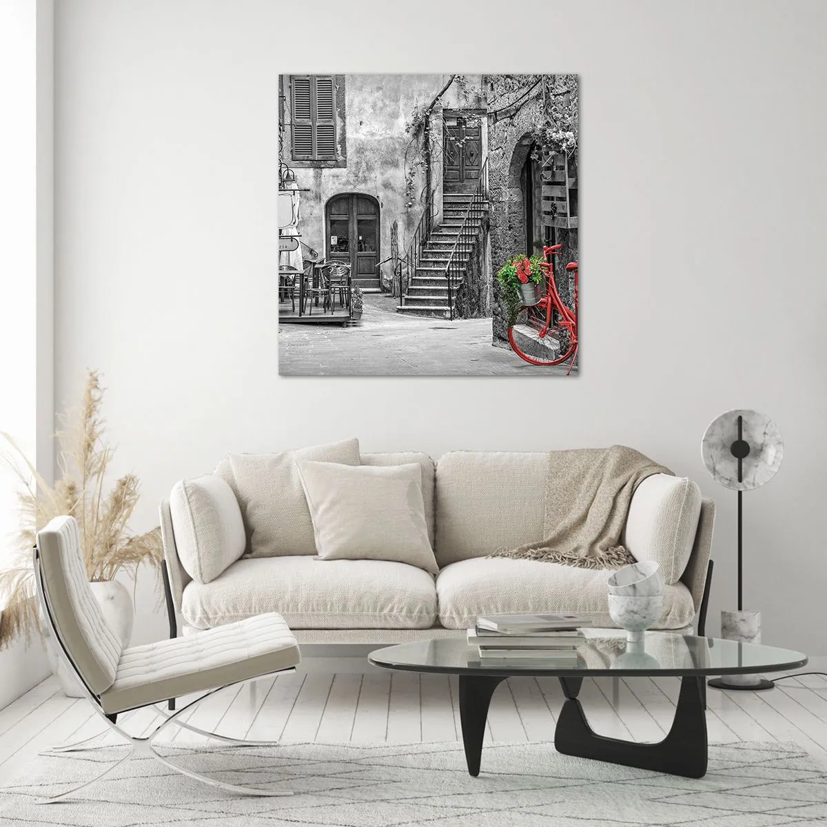 Tablou pe sticlă - Alee din Toscana - 70x70 cm