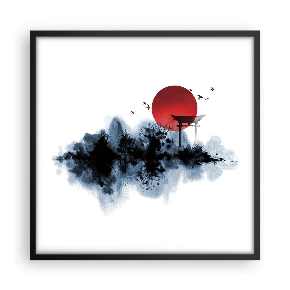 Poster în ramă neagră - O vedere japoneză - 50x50 cm