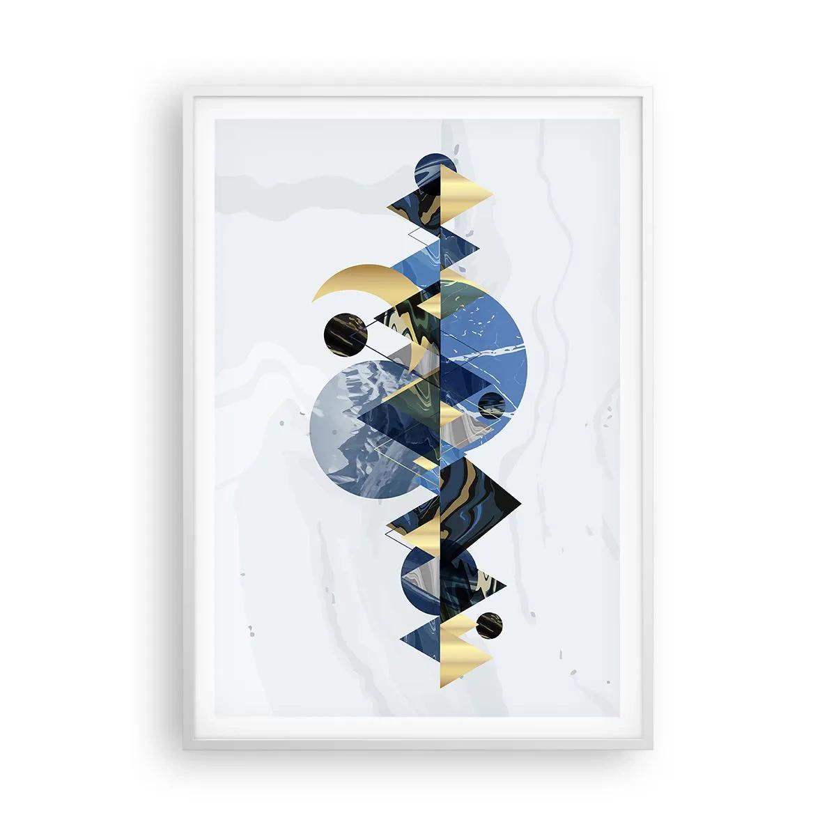 Poster în ramă albă - Peisaj geometric - 70x100 cm