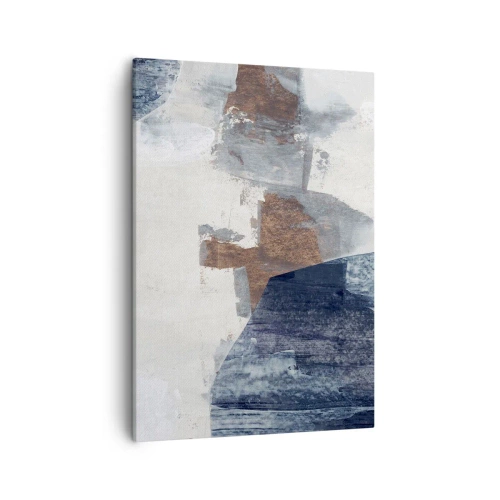 Tablou pe pânză - Forme albastre-maronii - 50x70 cm