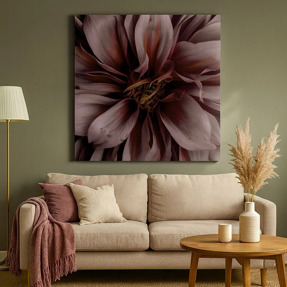 Tablou pe pânză - Inimă florală - 30x30 cm