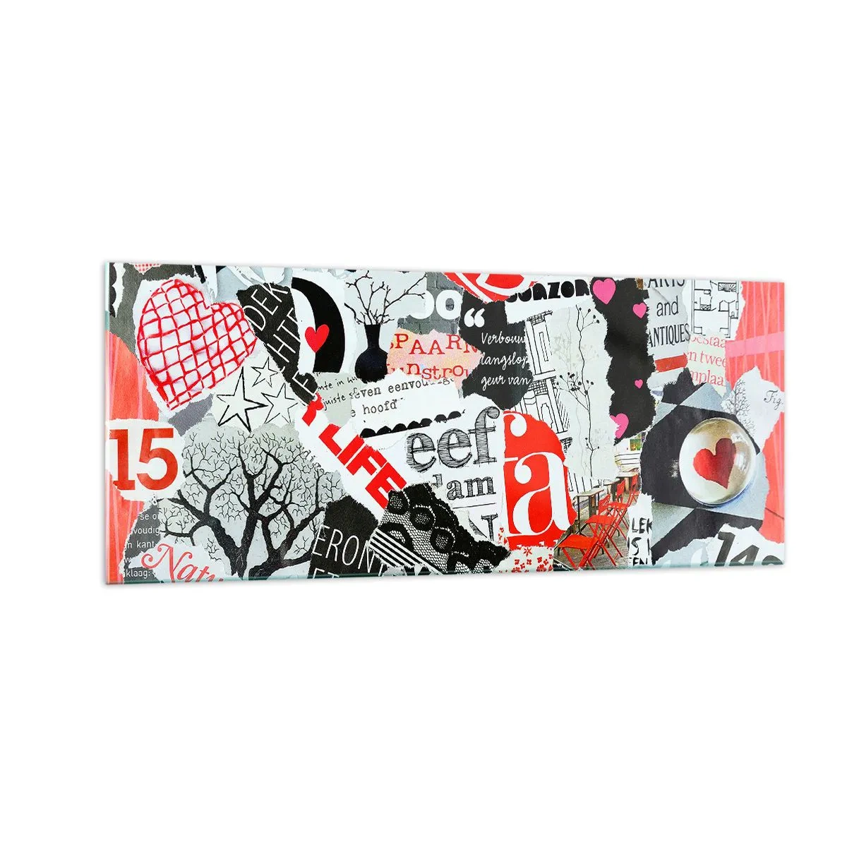 Tablou pe sticlă - Colaj de hipsteri - 100x40 cm