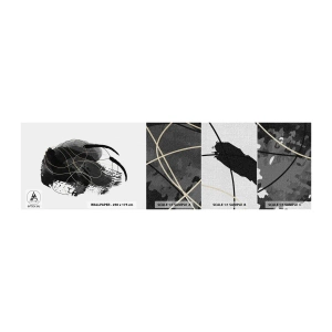 Mostră tapet Premium Canvas - Provenit din negru - Abstracția, Bucată, Artă Modernă - 100x30 cm